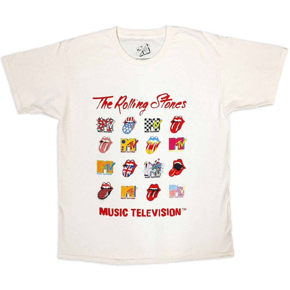 MTV Unisex T-Shirt: Rolling Stones Logo Mashup