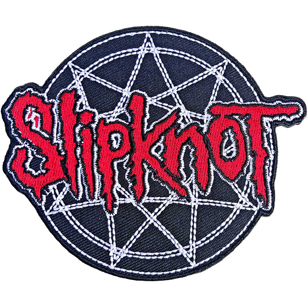 Slipknot Standard Patch: Red Logo Over Nonogram