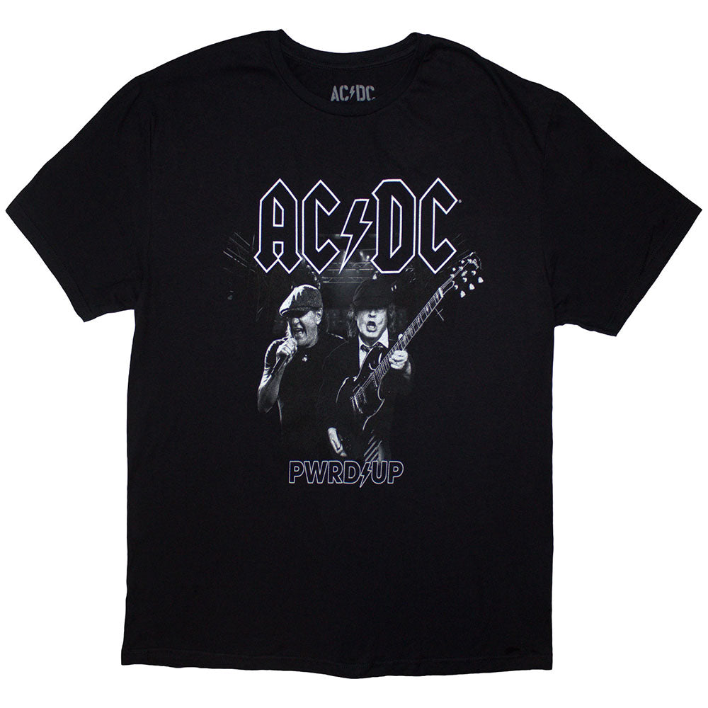 AC/DC Unisex T-Shirt: PWRD-UP B&W Photo (Ex-Tour) (X-Large)