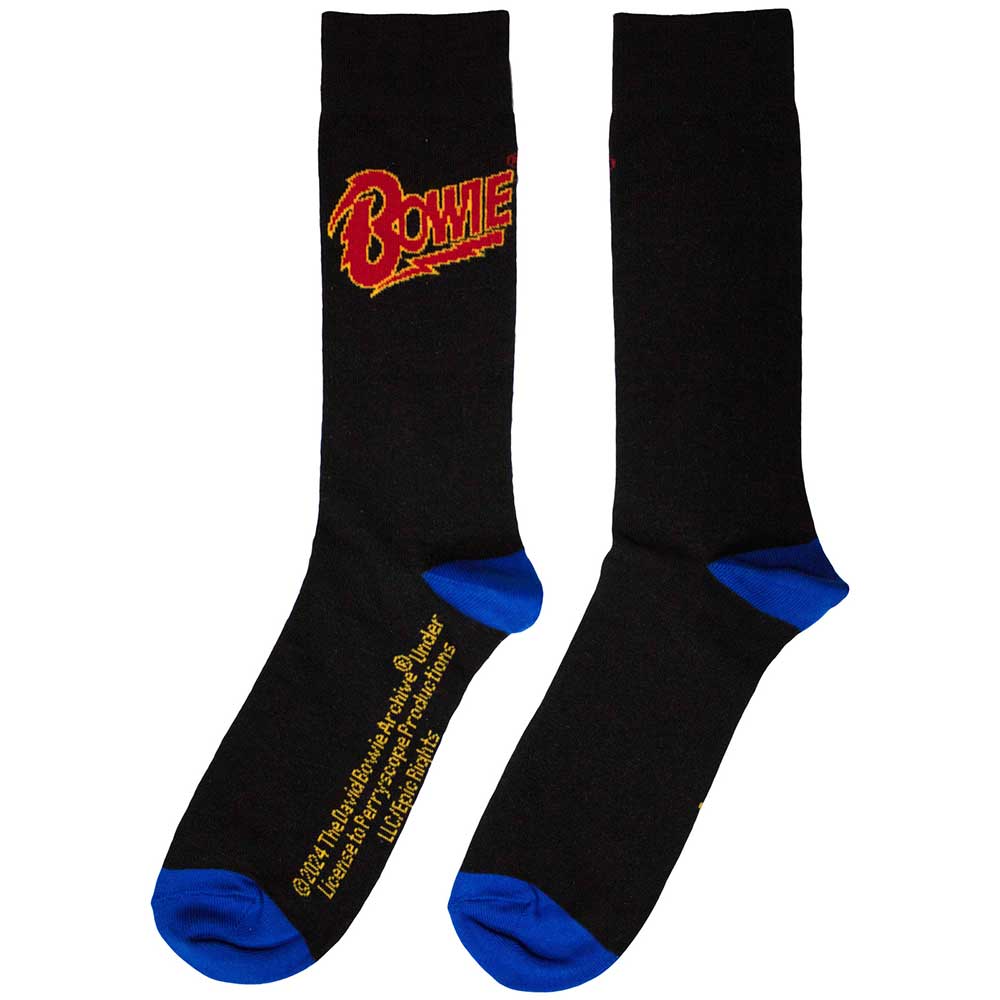 David Bowie Unisex Ankle Socks: Logo Blue Contrast (UK Size 6 - 11)