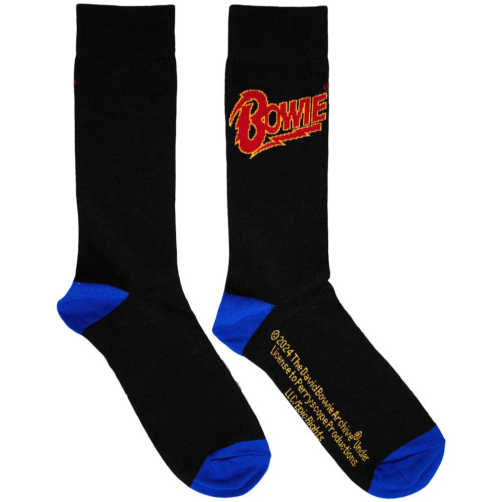 David Bowie Unisex Ankle Socks: Logo Blue Contrast (UK Size 6 - 11)