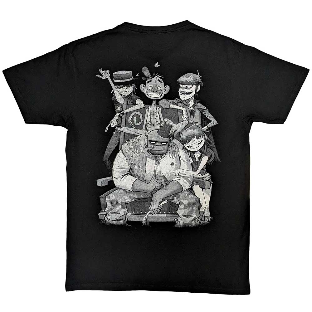 Gorillaz Unisex T-Shirt: Pocket Spray - George Group (Back Print)