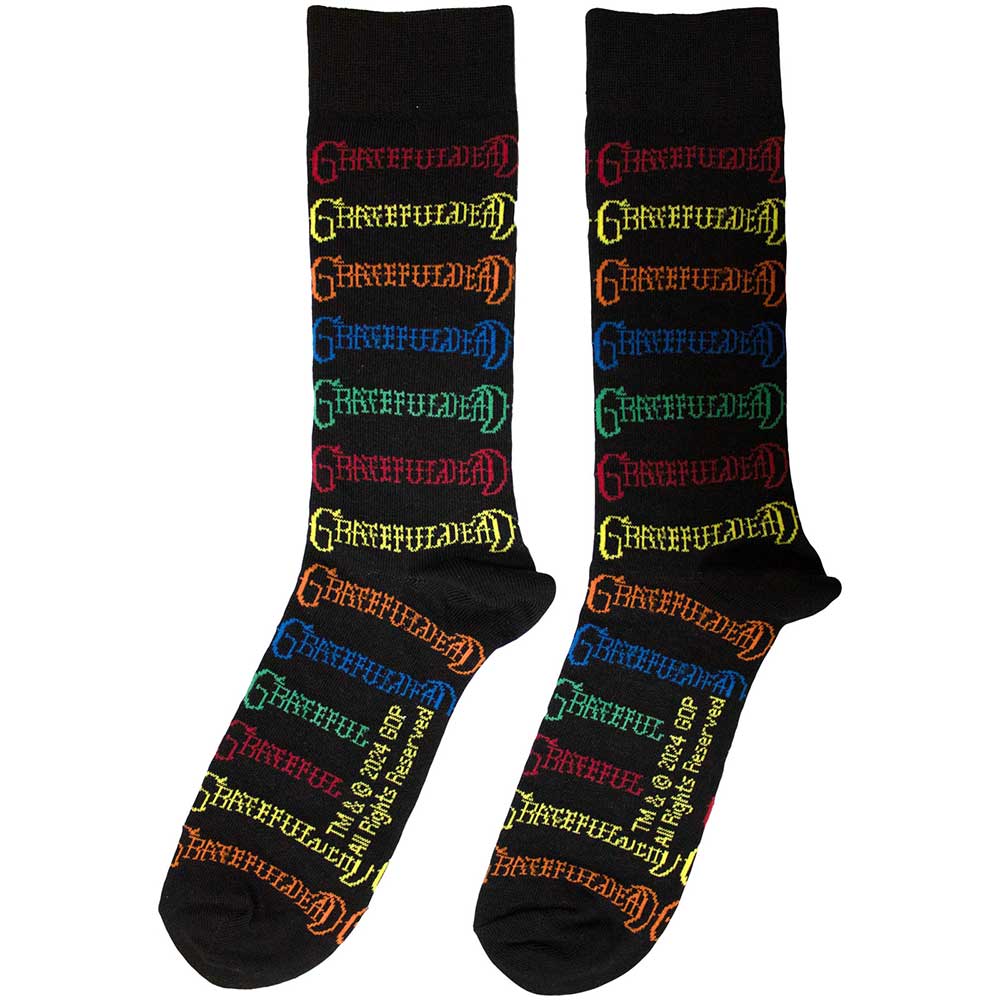 Grateful Dead Unisex Ankle Socks: Coloured Logos Pattern (UK Size 6 - 11)