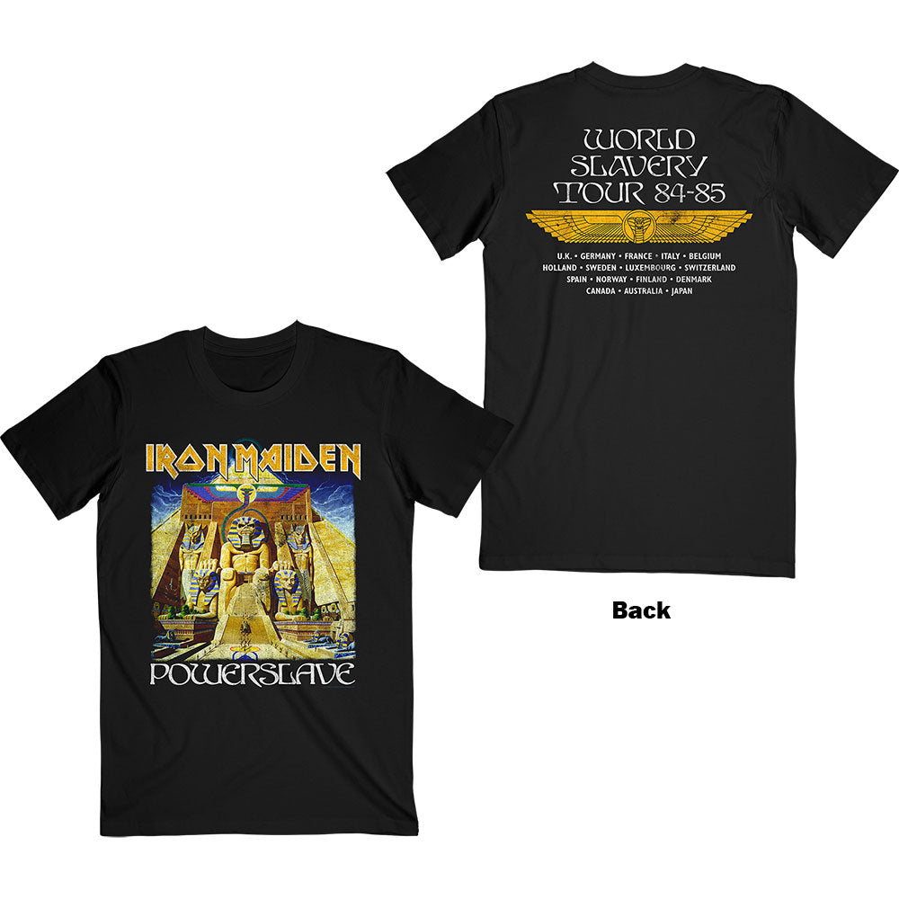 Iron Maiden Unisex T-Shirt: Powerslave World Slavery Tour (Back Print)