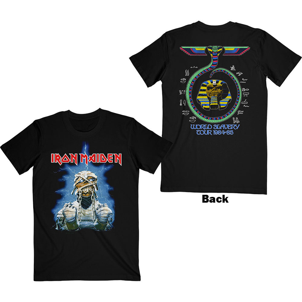 Iron Maiden Unisex T-Shirt: World Slavery Tour '84 - '85 (Back Print)