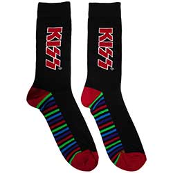 KISS Unisex Ankle Socks: Red Logo & Stripes