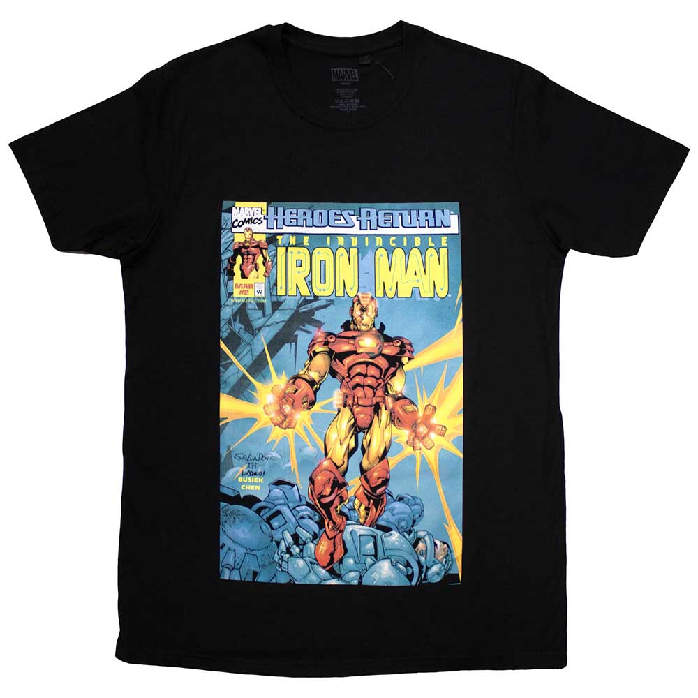 Marvel Comics Unisex T-Shirt: Invincible Iron Man Comic Cover