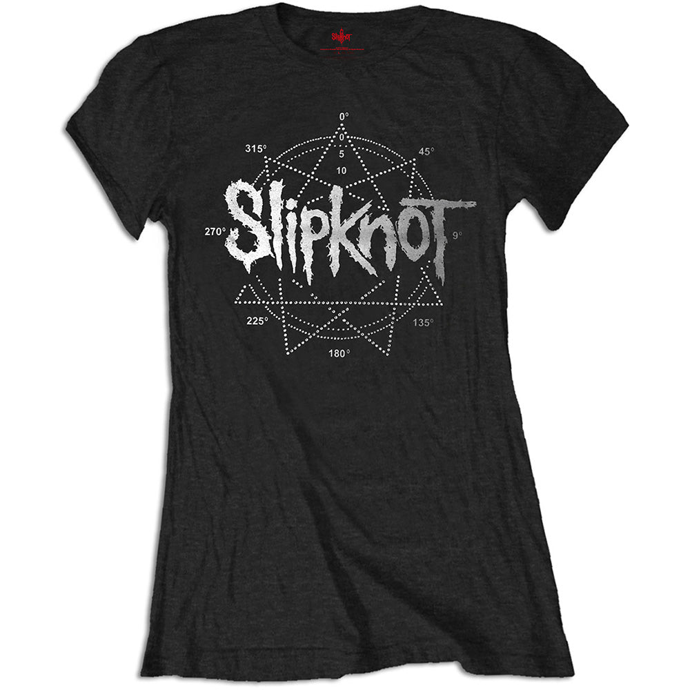 Slipknot Ladies Embellished T-Shirt: Logo Star (Diamante)