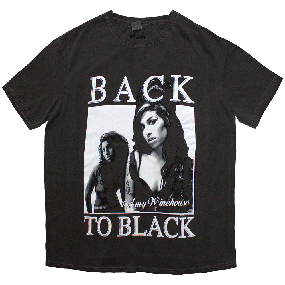 Amy Winehouse Unisex T-Shirt: Back To Black (Wash Collection)