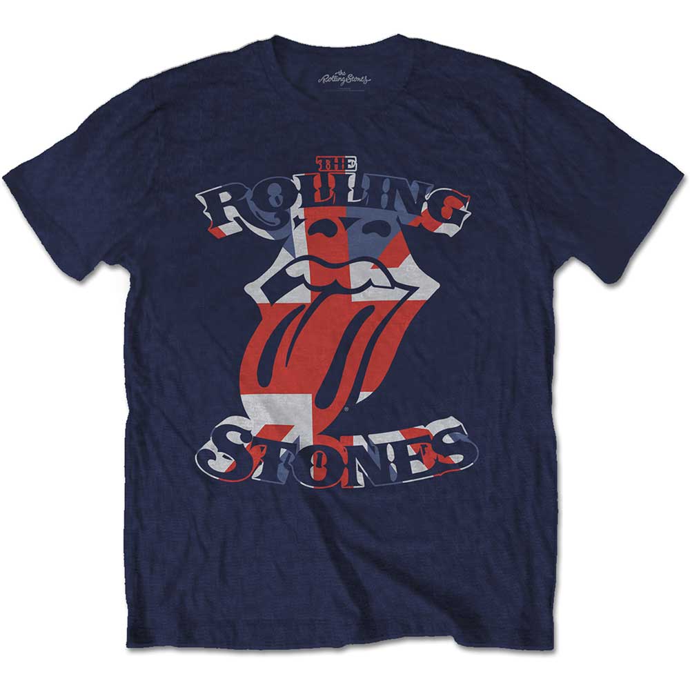 The Rolling Stones Unisex T-Shirt: British Flag Tongue