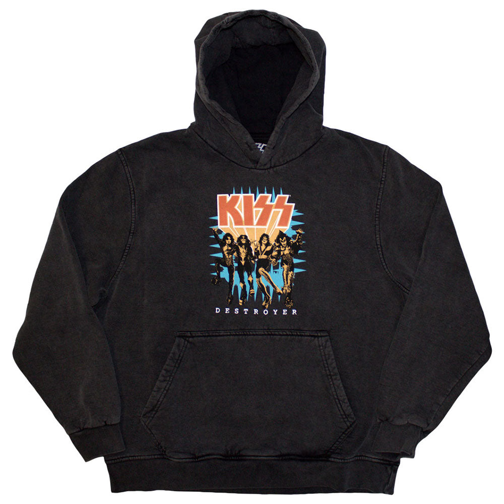 KISS Unisex Pullover Hoodie: Destroyer 3D Logo (Wash Collection)