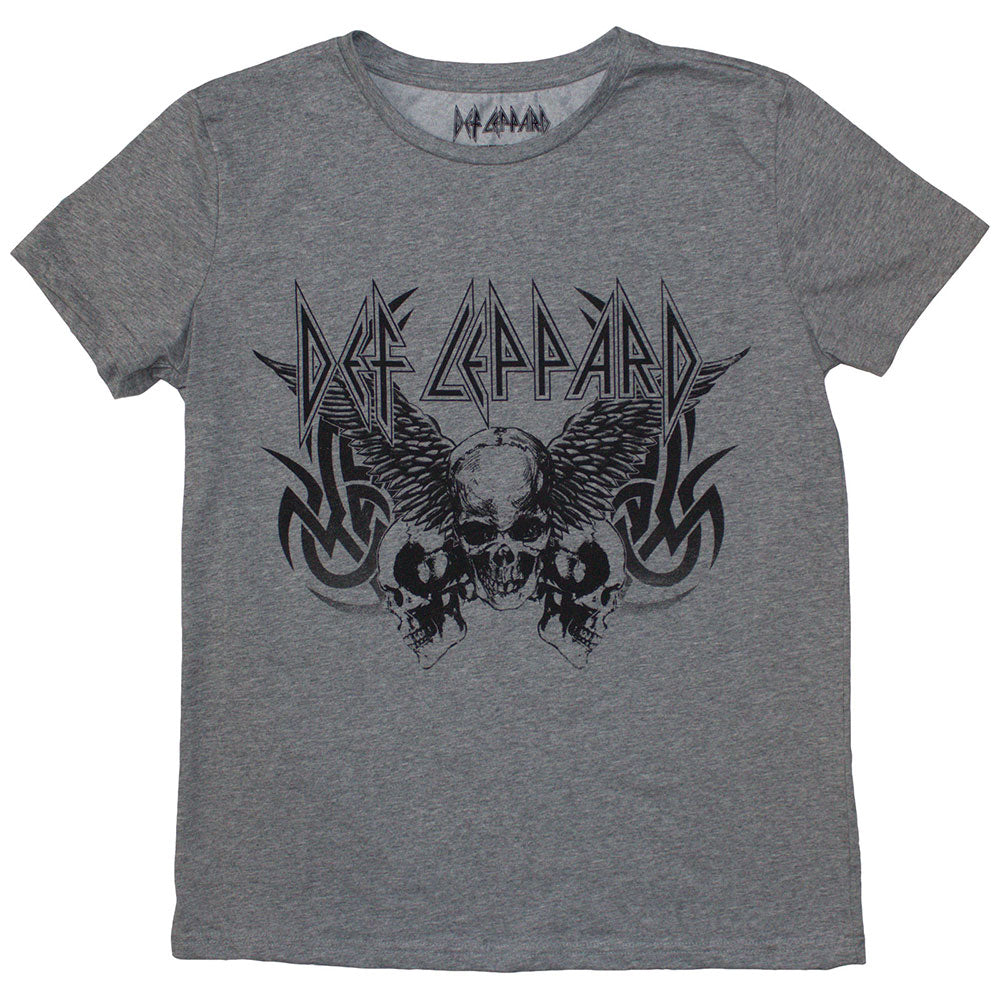 Def Leppard Ladies T-Shirt: Tribal Skull