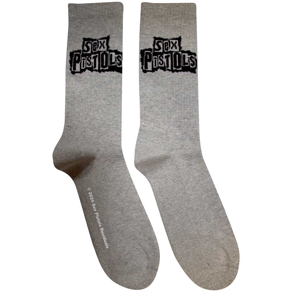 The Sex Pistols Unisex Terry Socks: Stacked Logo