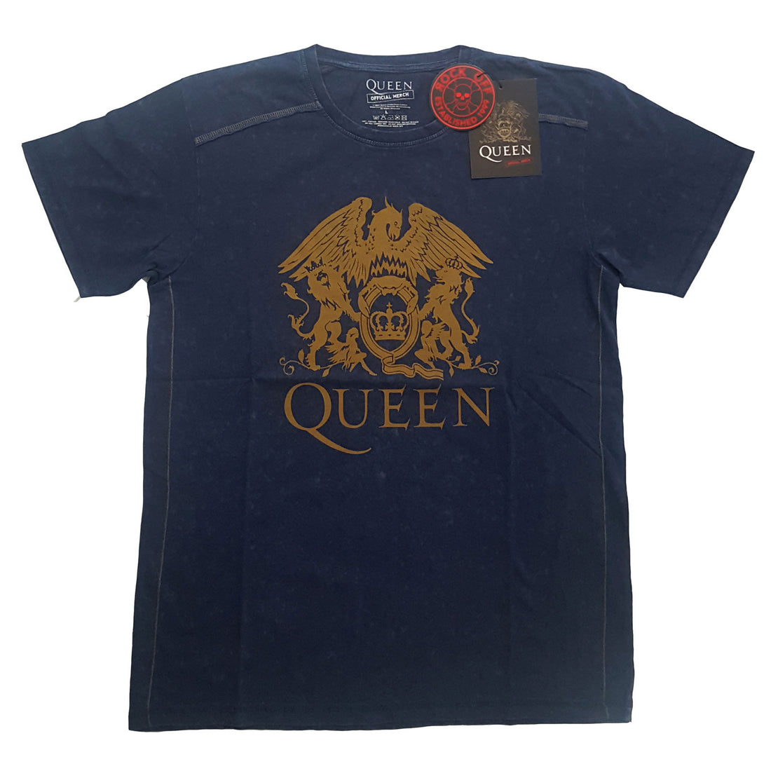 Queen Unisex T-Shirt: Classic Crest (Wash Collection)