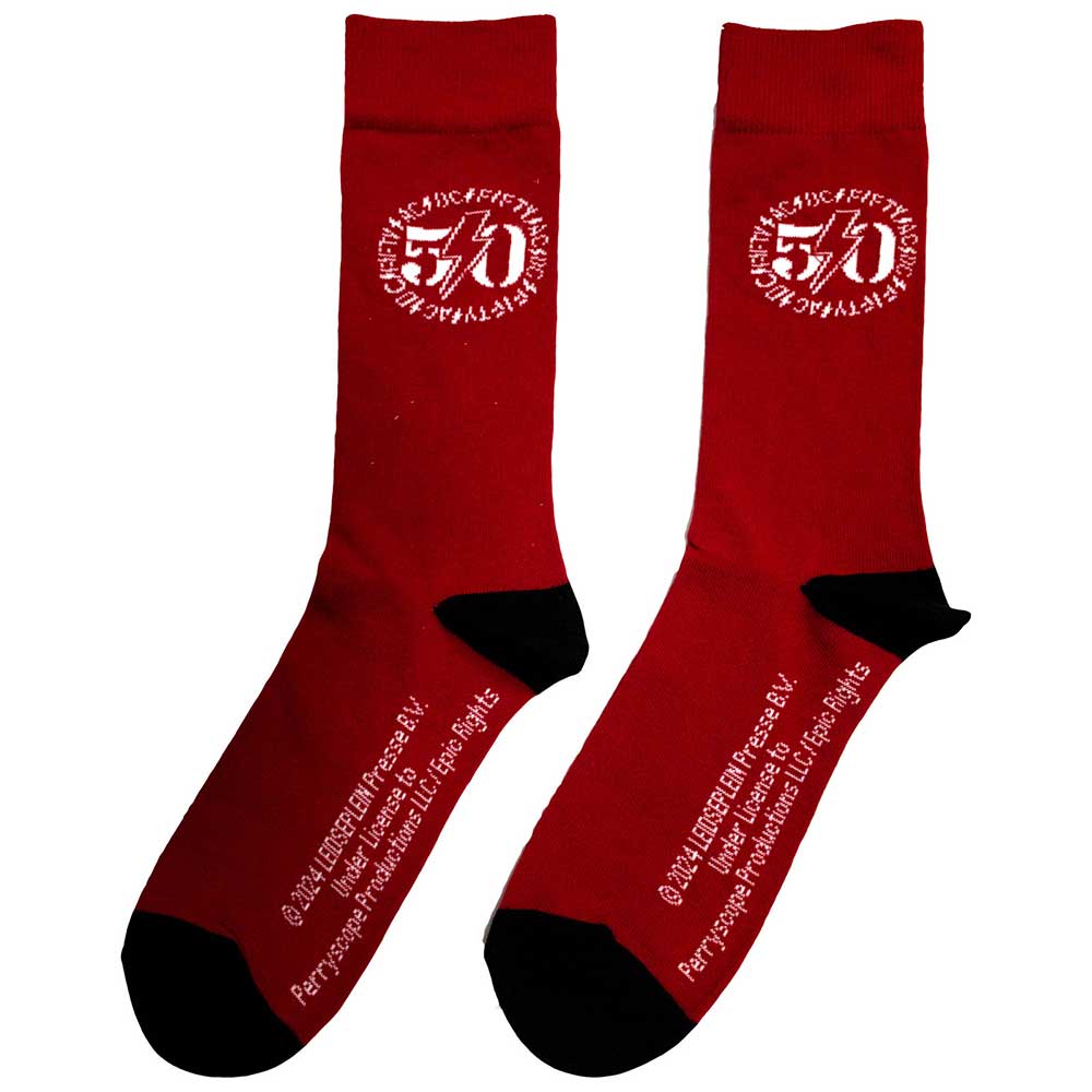 AC/DC Unisex Ankle Socks: 50th Logo (UK Size 6 - 11)