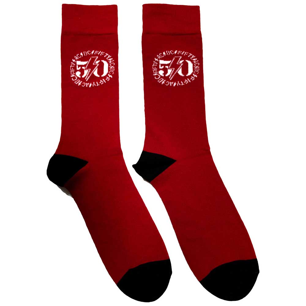 AC/DC Unisex Ankle Socks: 50th Logo (UK Size 6 - 11)