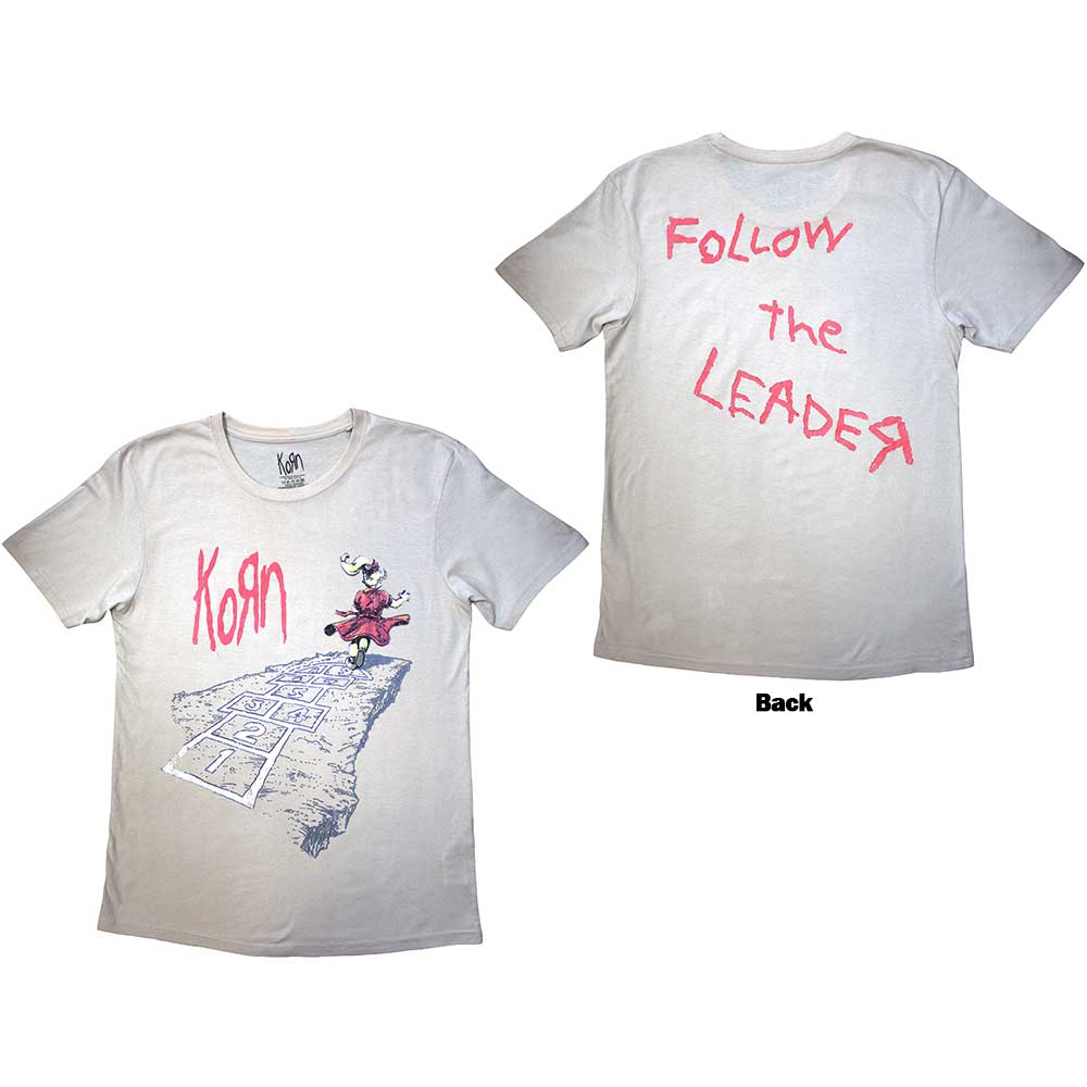 Korn Unisex T-Shirt: Follow The Leader Hopscotch (Back Print)