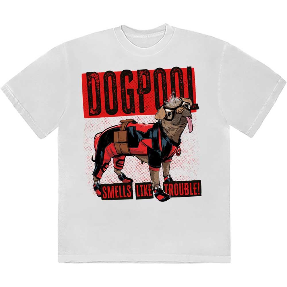 Marvel Comics Unisex T-Shirt: Deadpool Dogpool Smells Like Trouble