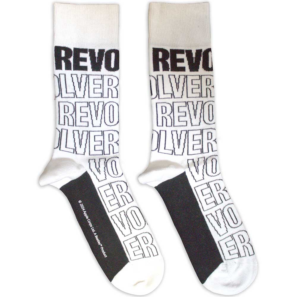 The Beatles Unisex Ankle Socks: Revolver Text Outlines Repeat (UK Size 7 - 11)